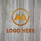 Wood Engraved Logo Mockup