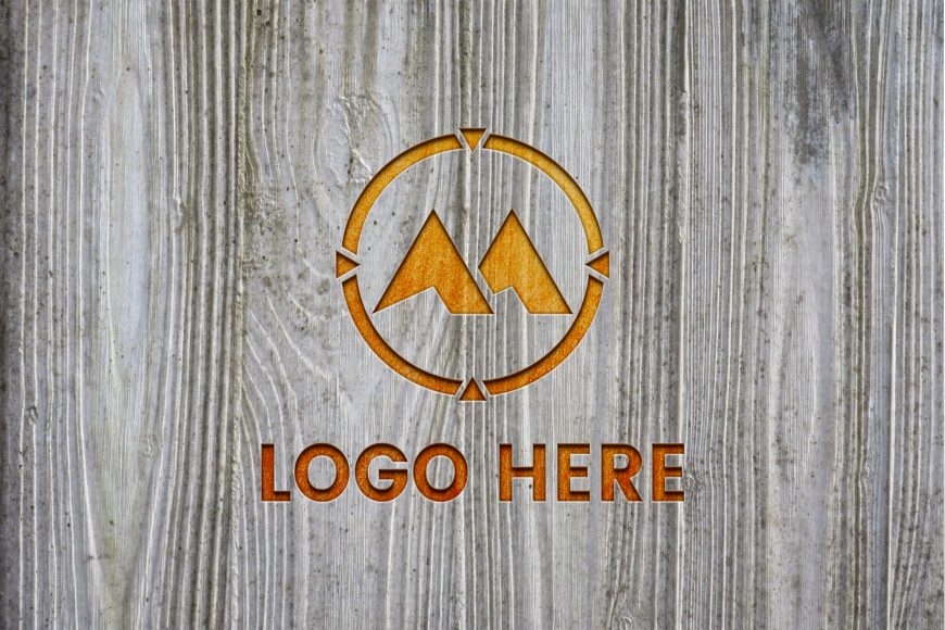 Wood Engraved Logo Mockup