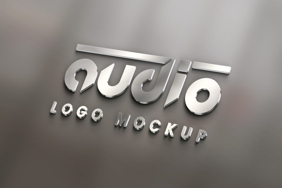 3D Metal Logo Mockup with Glass effects