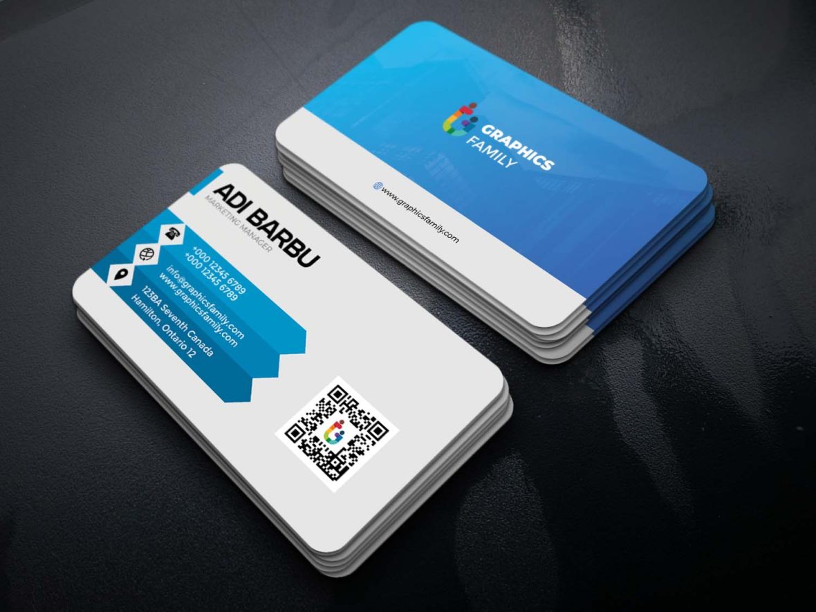 Blue modern business card professional template