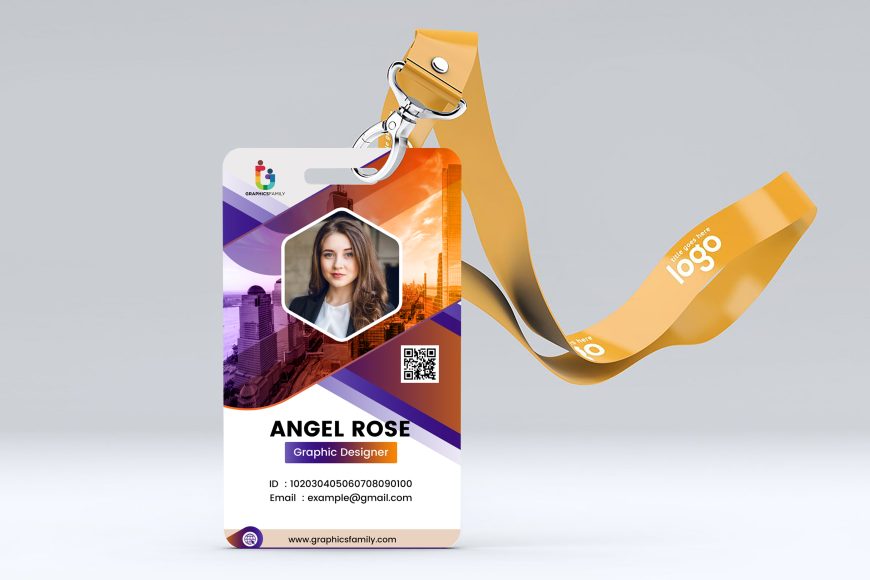 Free Colorful and Trendy ID Card Design Template