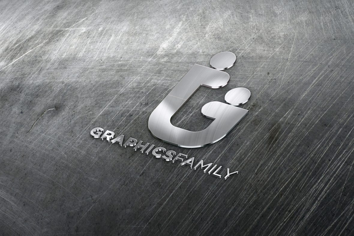 Free 3D Realistic Steel Logo Mockup – GraphicsFamily