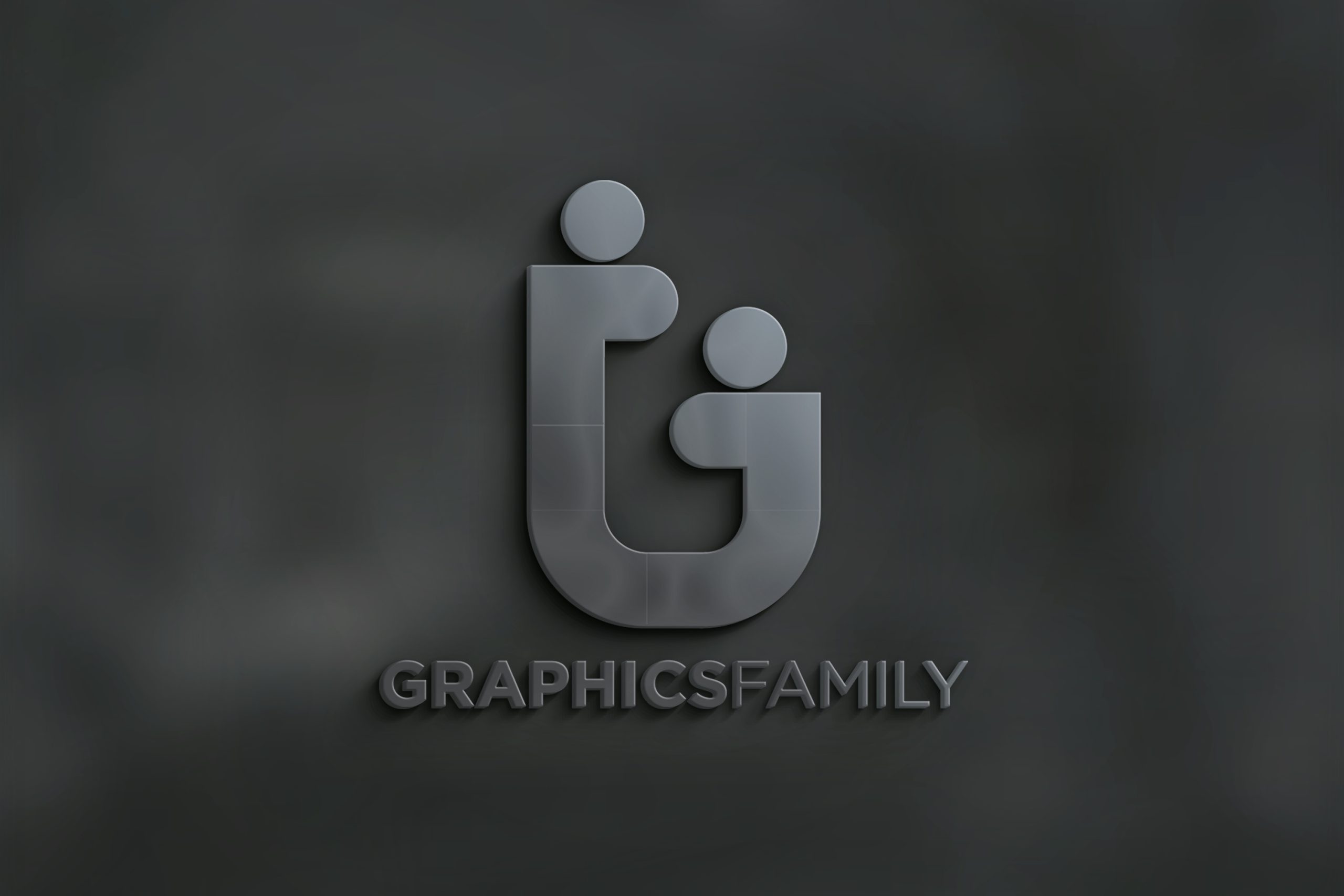 Photorealistic 3D logo mockup on dark background