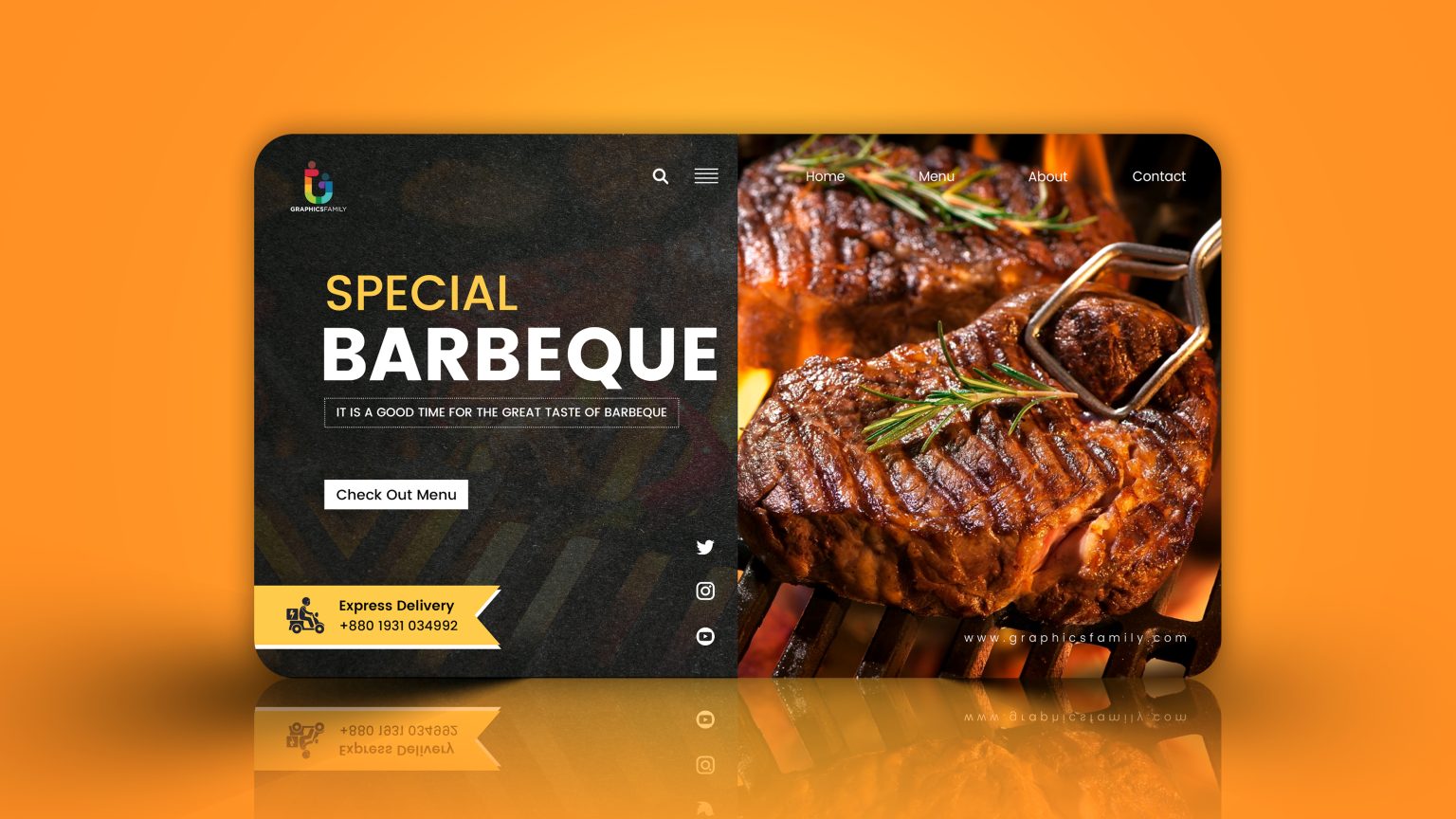 Free Header Design with Menu for Restaurant Website – GraphicsFamily