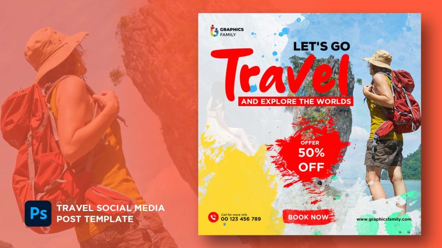 Free Travel or Tourism Social Media Banner