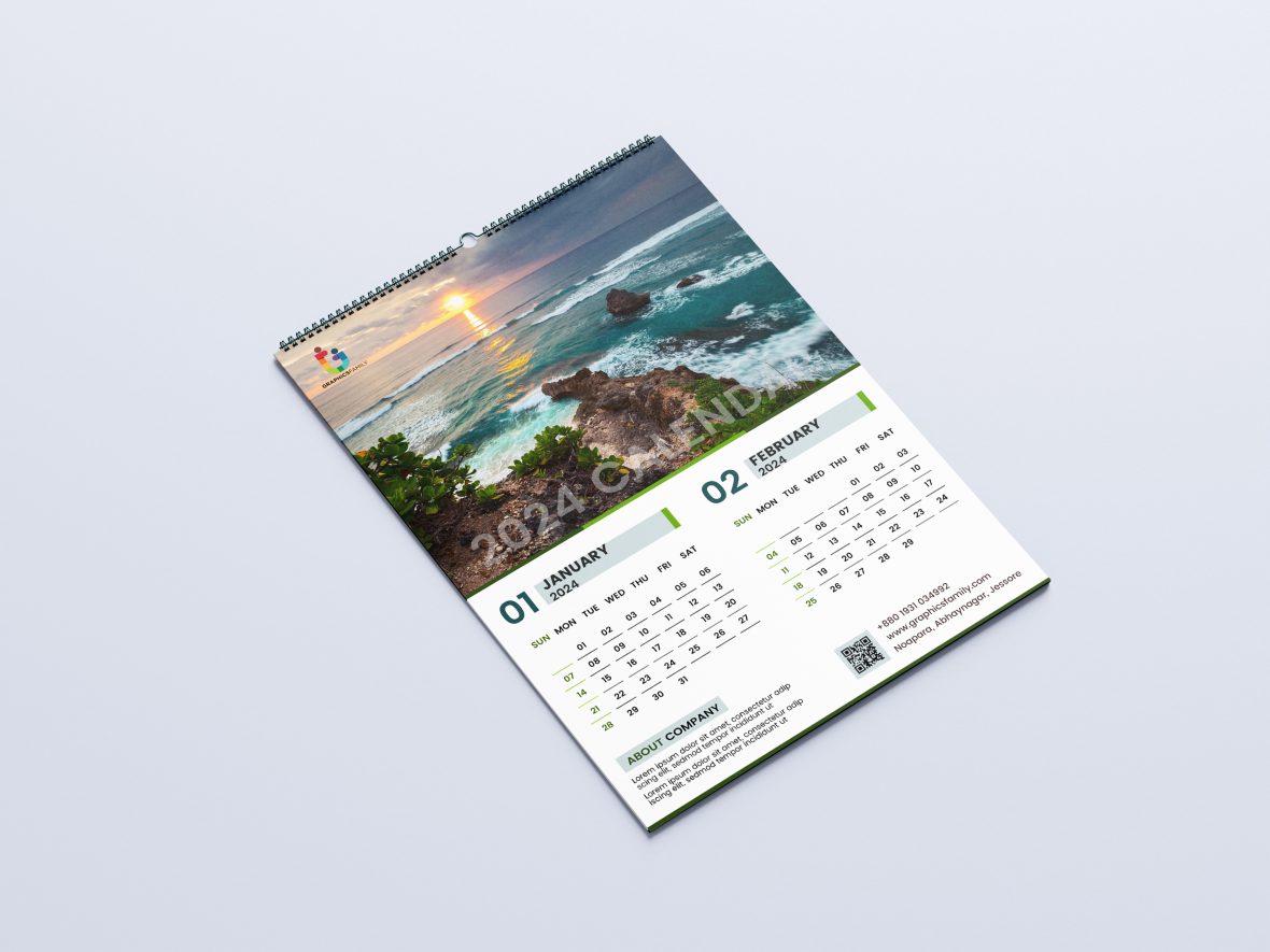 Wall Calendar Design 2024 Free PSD – GraphicsFamily