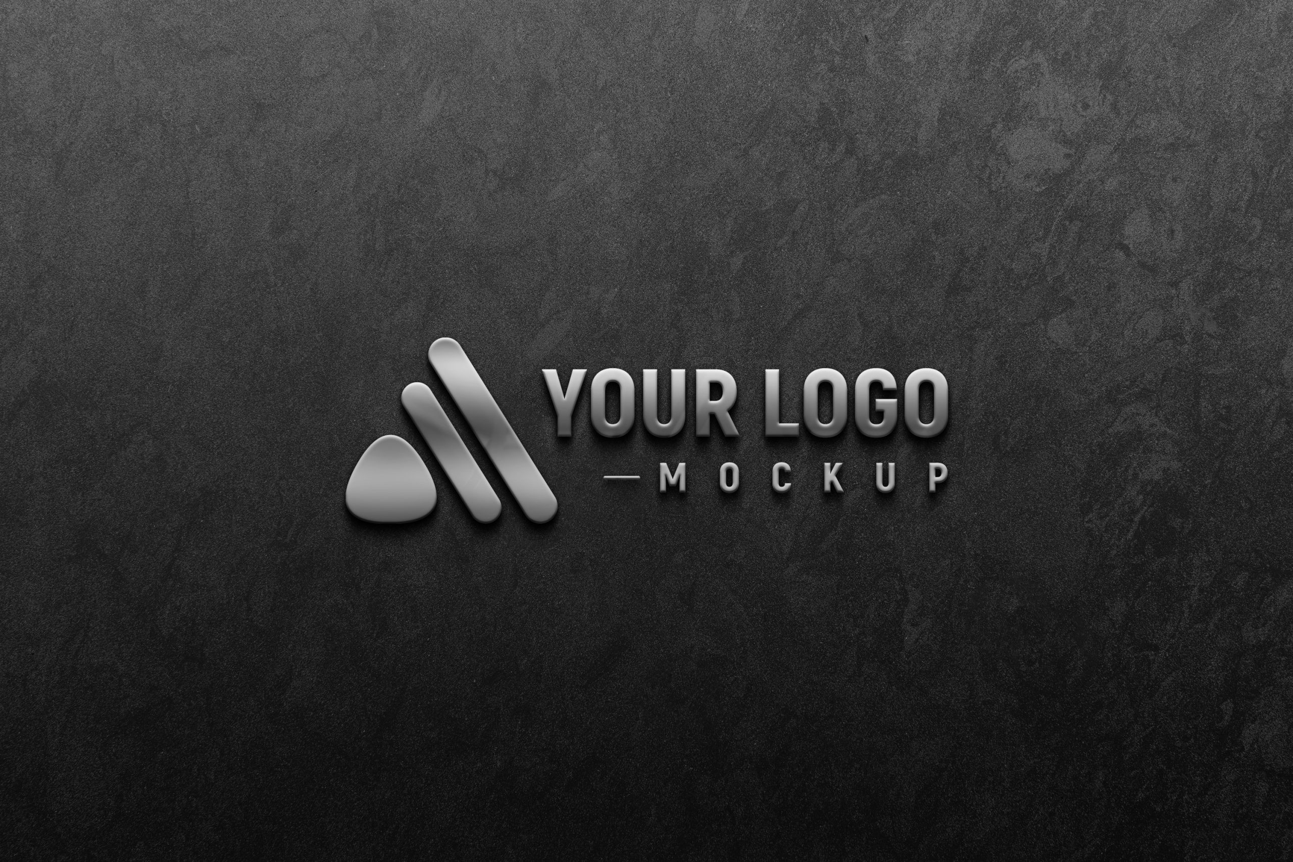 Embossed Logo Mockup on Dark Paper Stock Template