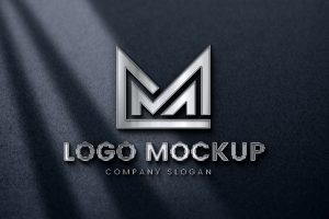 Mirrored 3D wall logo mockup – GraphicsFamily