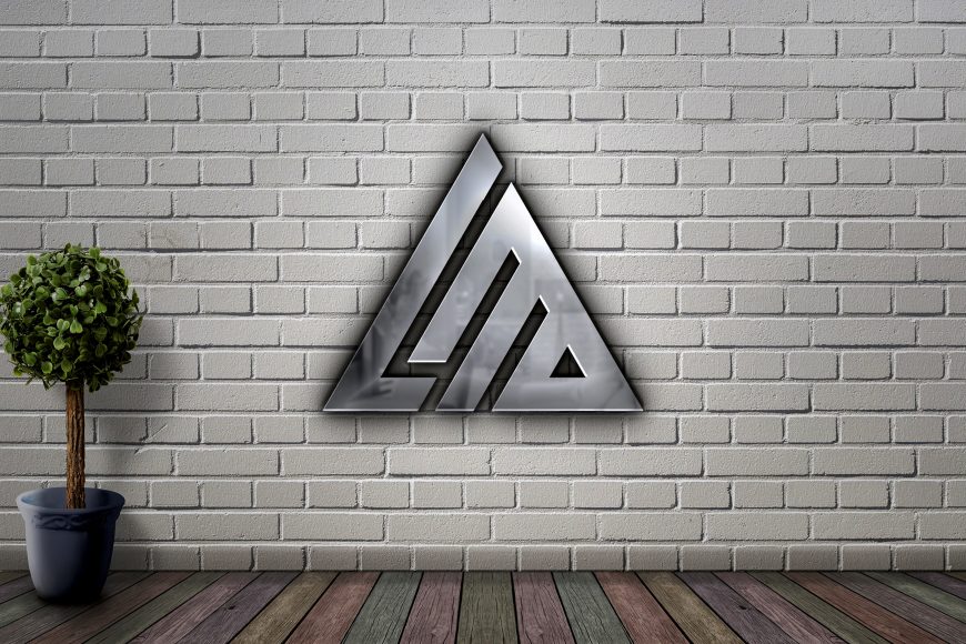 White Brick Wall Logo Mockup