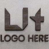 Wooden 3D Mockup for Logo