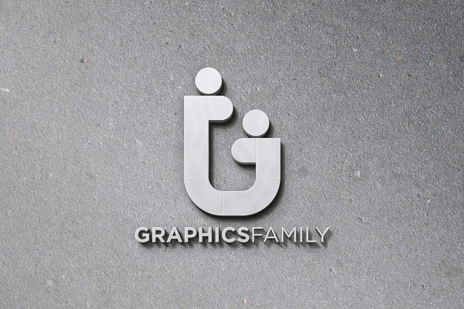 Silver 3D Logo Mockup On Plaster Wall   GraphicsFamily