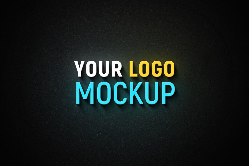 Neon Light Logo Mockup