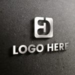Realistic Silver 3D Mockup For Logo