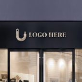 3D Logo Storefront Sign Mockup