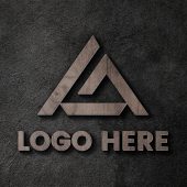 Wooden 3D Mockup for Logo