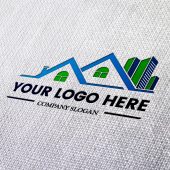 Debossed logo mockup on white fabric texture