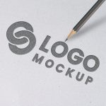 Free pencil sketch logo mockup