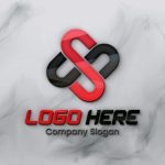3D logo mockup on marble wall