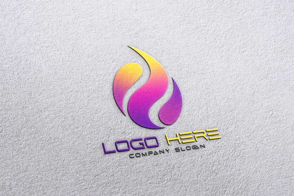 Elegant logo mockup in white paper by GraphicsFamily