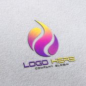 Elegant logo mockup on white paper