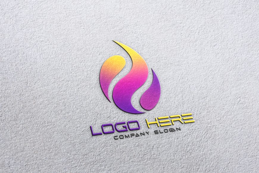 Elegant logo mockup in white paper by GraphicsFamily