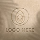 Engraved 3D Logo Mockup on Light Gray Cotton Background