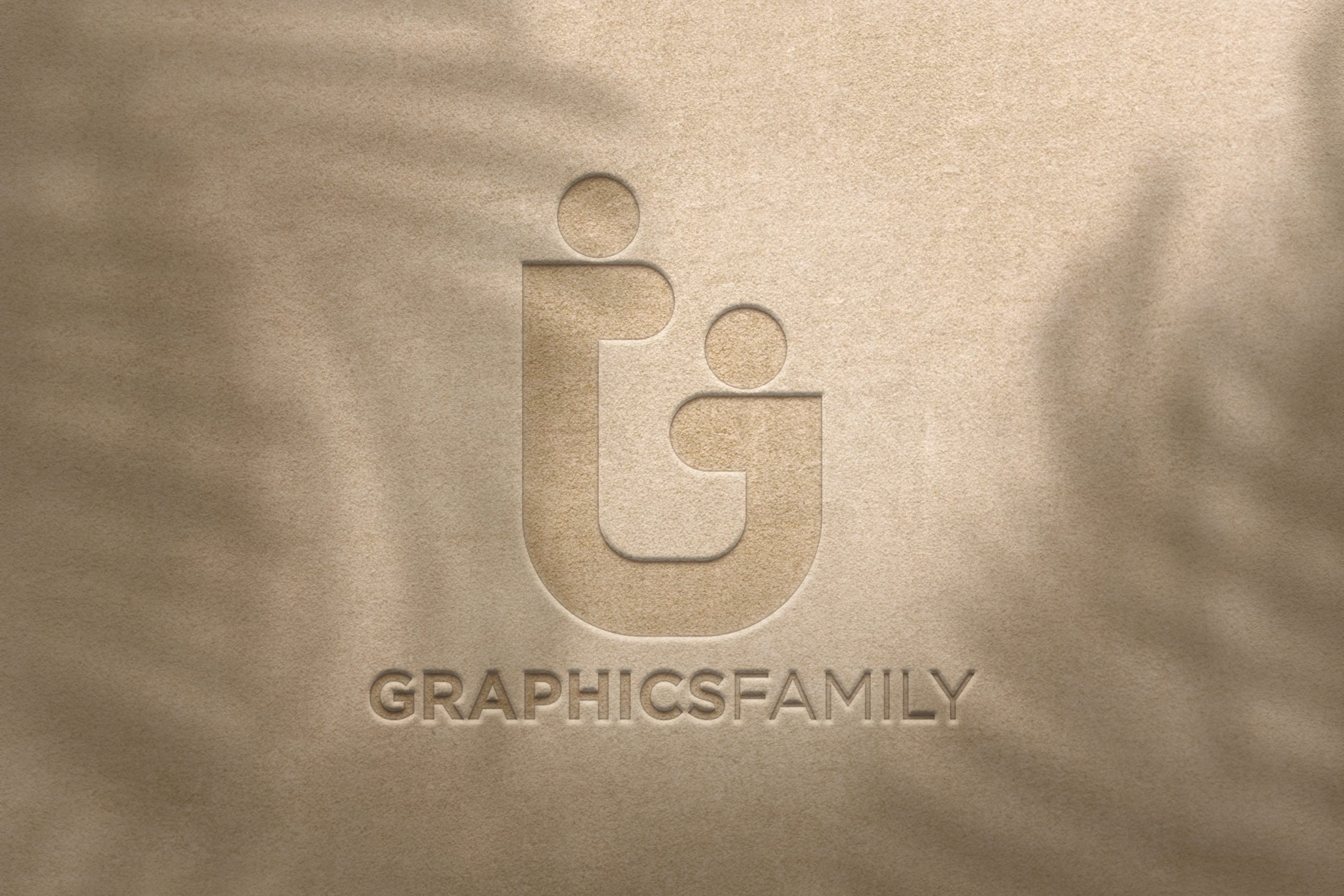 Engraved 3D Logo Mockup on Light Gray Cotton Background by Graph