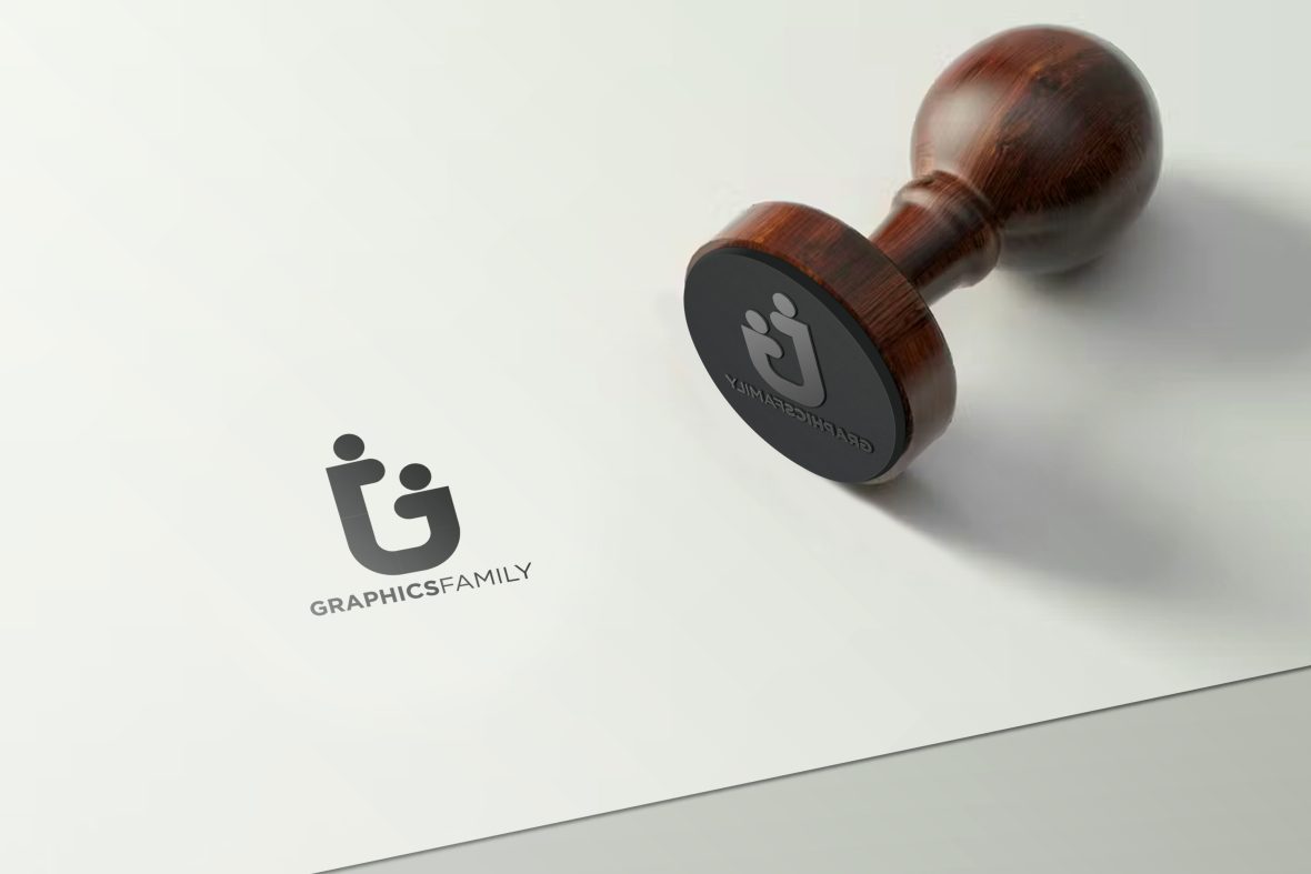 Free PSD Rubber Stamp 3D Logo Mockup GraphicsFamily