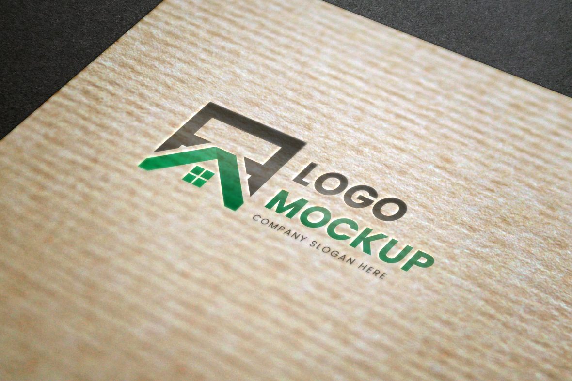Free Realistic Printed Paper Logo Mockup PSD