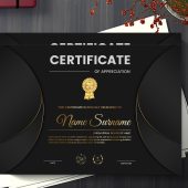 Gold and Black Certificate Design Template