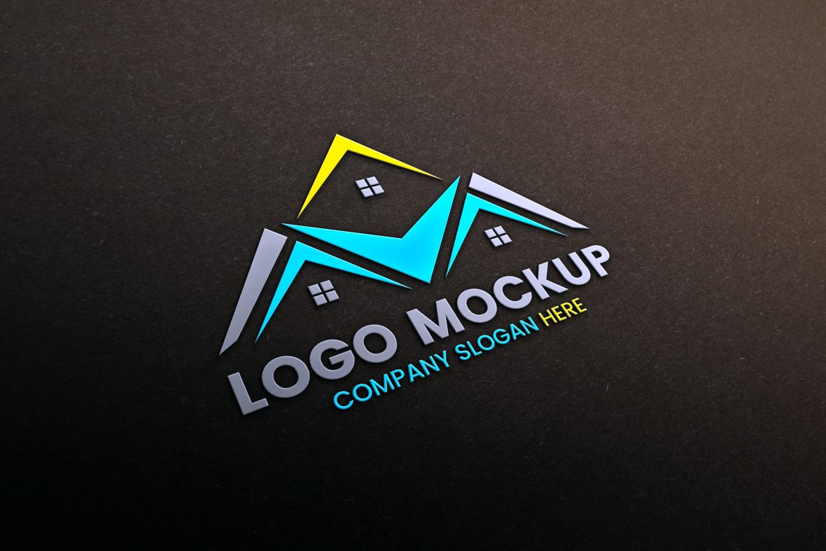 Logo Mockup On Decorative Gray Textured Background
