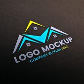 Logo Mockup On Decorative Gray Textured Background