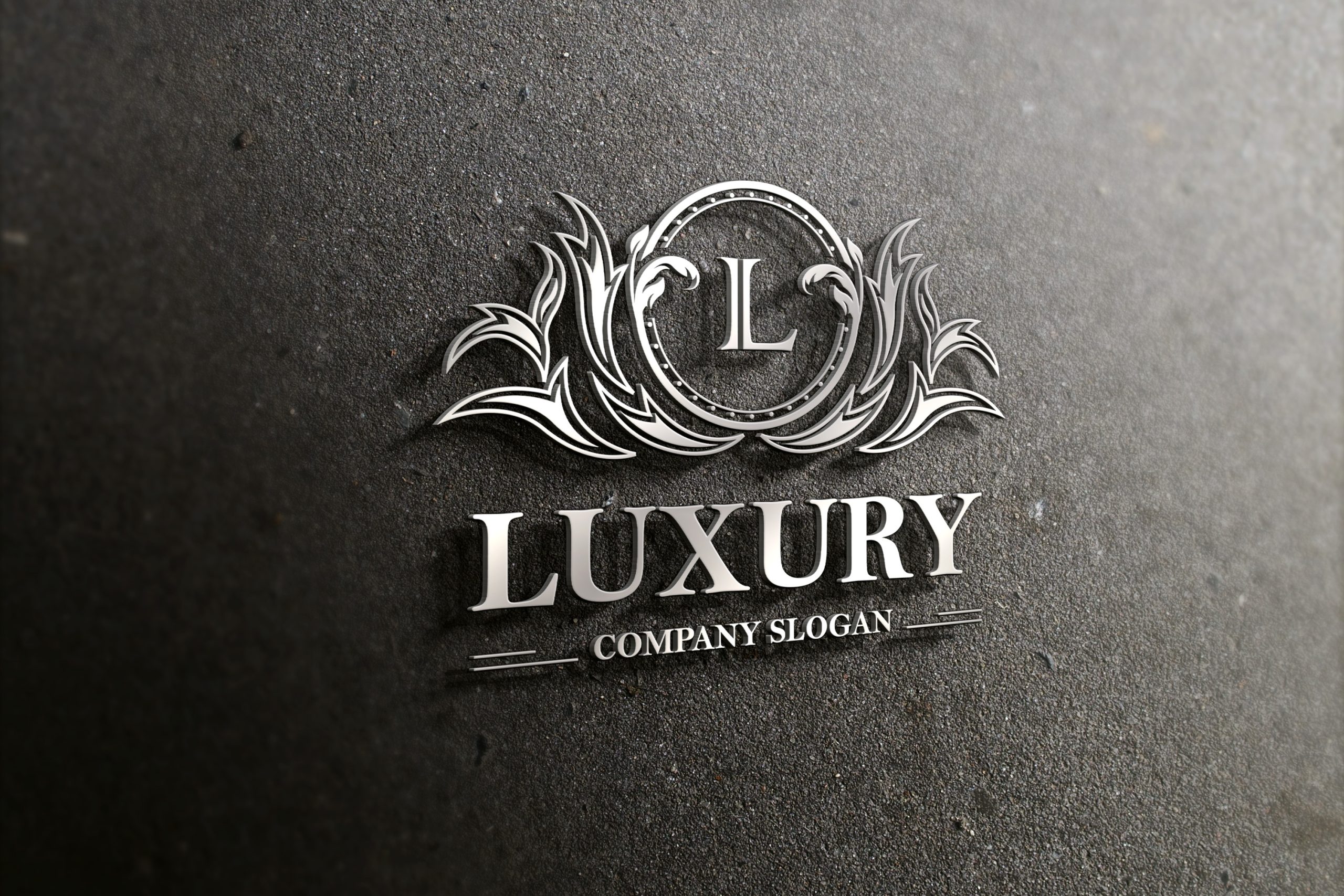 Realistic Silver 3D Mockup For Logo by GraphicsFamily