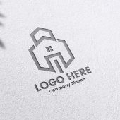 Realistic Debossed paper logo mockup