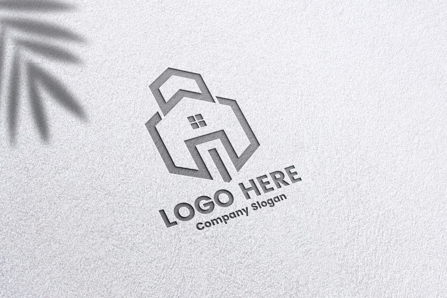 Realistic Debossed paper logo mockup
