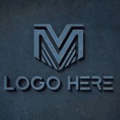 3D Editable Logo Mockup on Cement wall