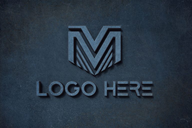 3D Editable Logo Mockup on Cement wall – GraphicsFamily