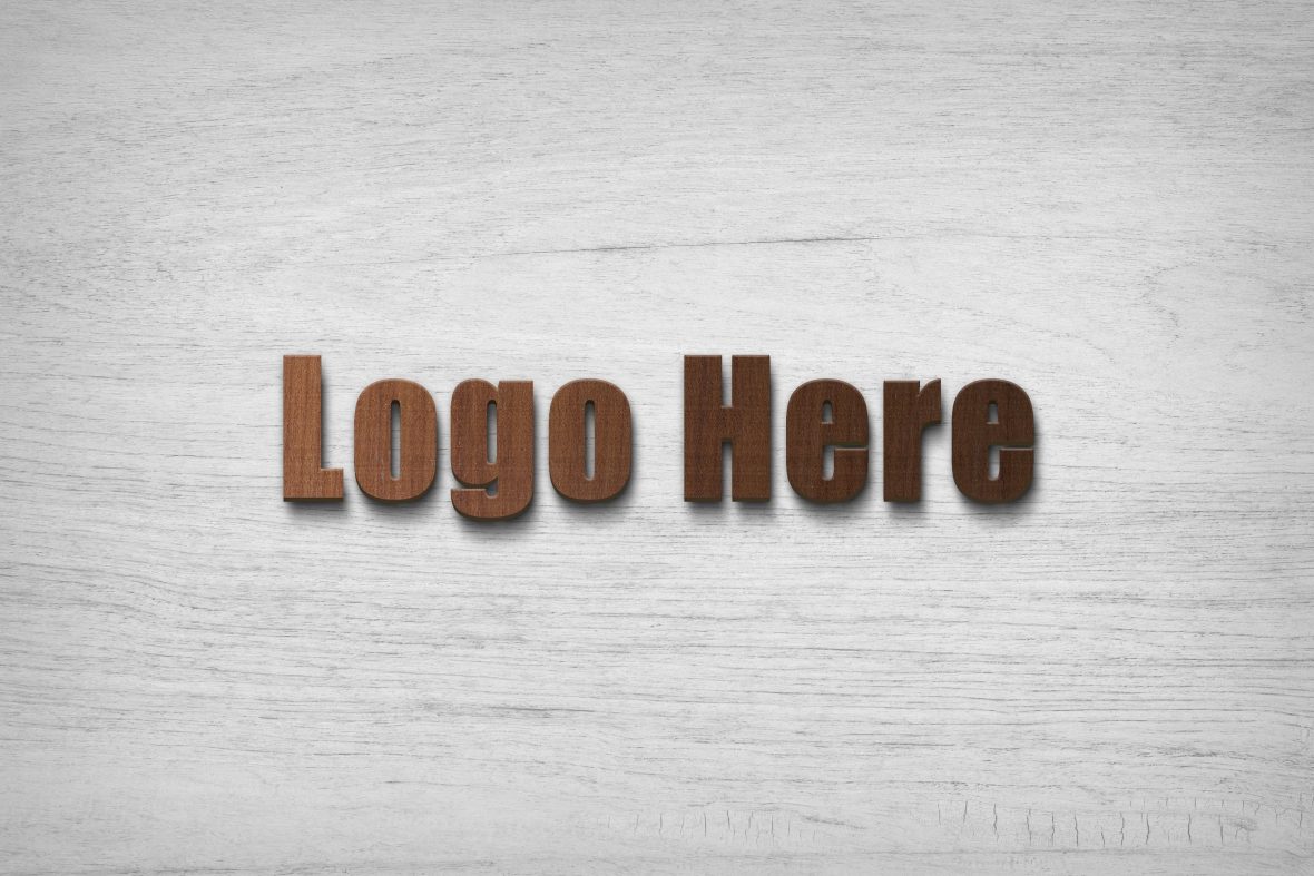 3D Logo Mockup Front Wood