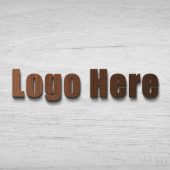 3D Logo Mockup Front Wood