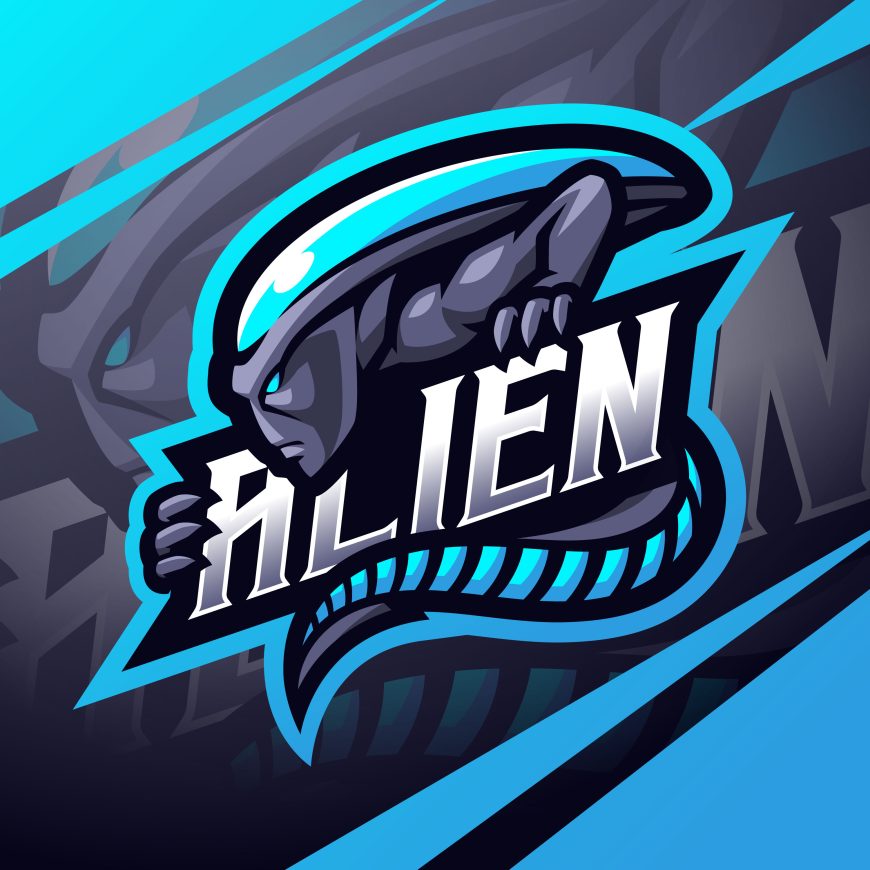 Alien Head Mascot, Esport Game Logo Vector Template