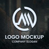 Black Glass 3D Logo Mockup
