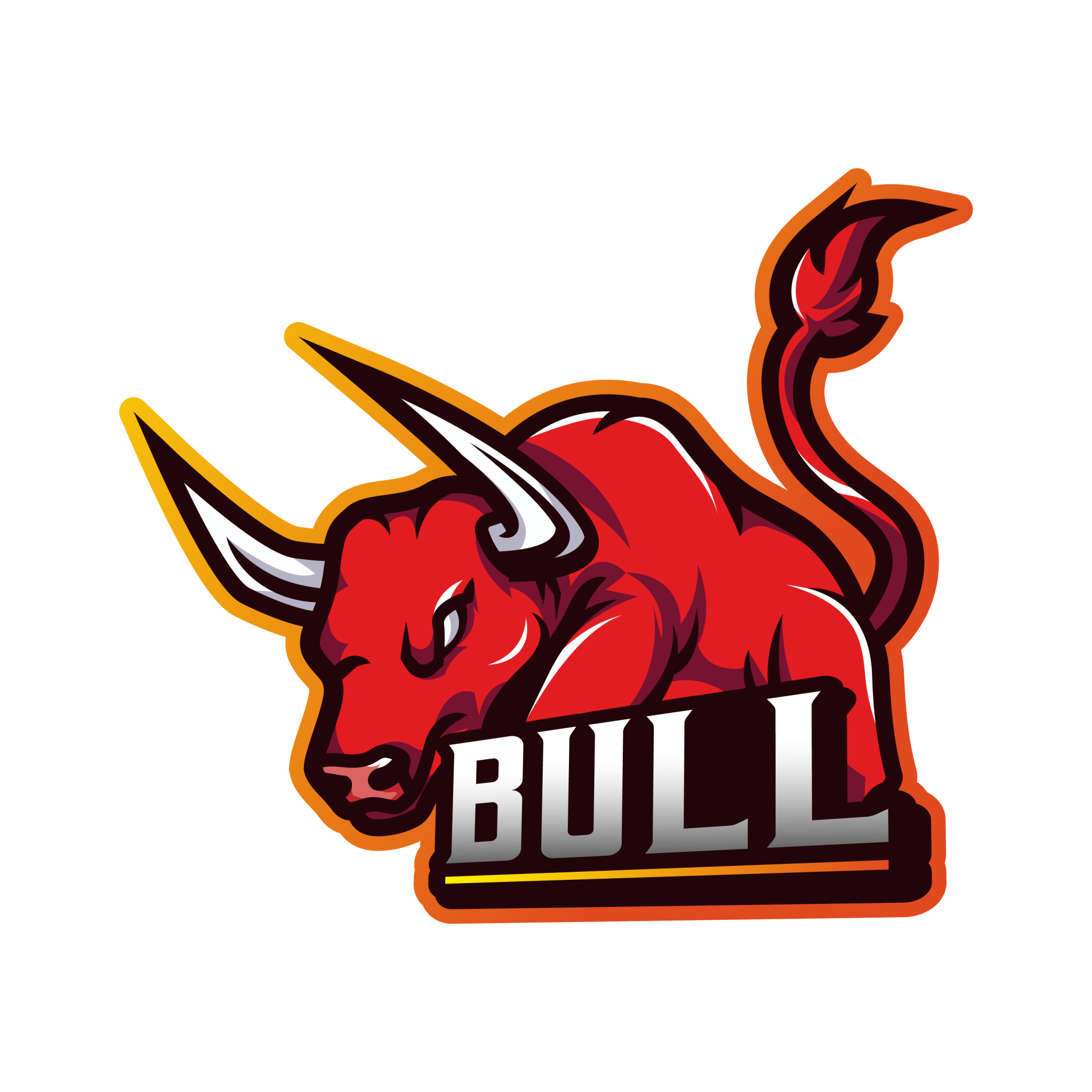 Bull Mascot Gaming Logo Template – GraphicsFamily