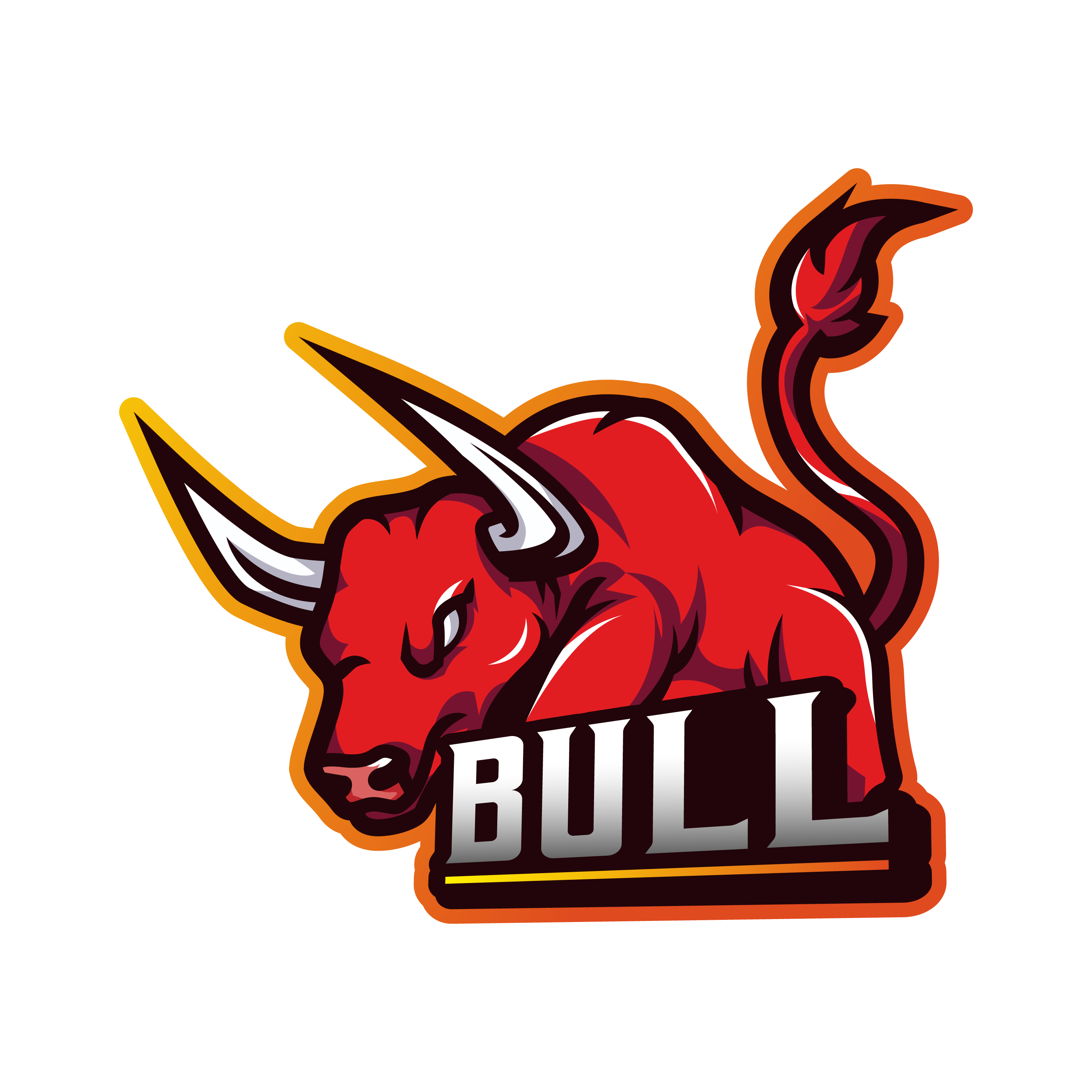Bull Mascot Gaming Logo Template