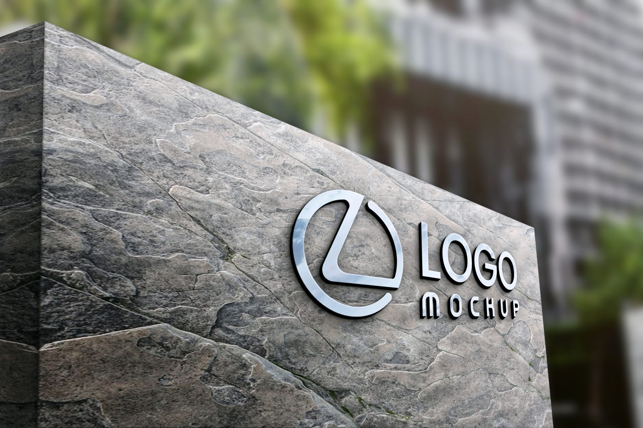 Company Outdoor Signage 3D Steel Logo Mockup – GraphicsFamily