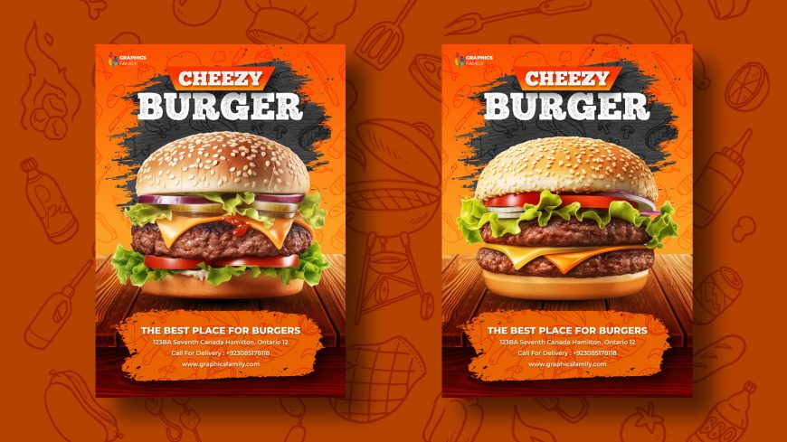 Delicious Fast Food Burger Restaurant Flyer Design