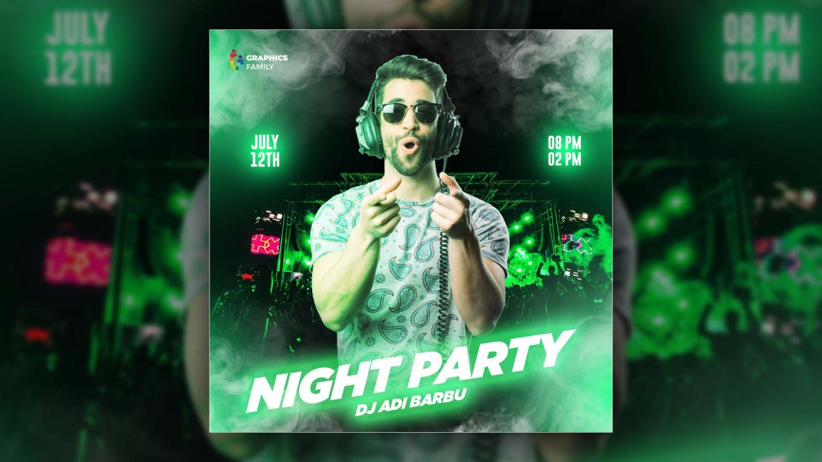 Dj Night Party Flyer Design
