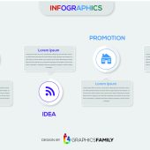 Four steps infographics with main option business vector image