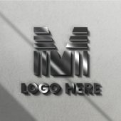 Free 3D Steel Logo Mockup