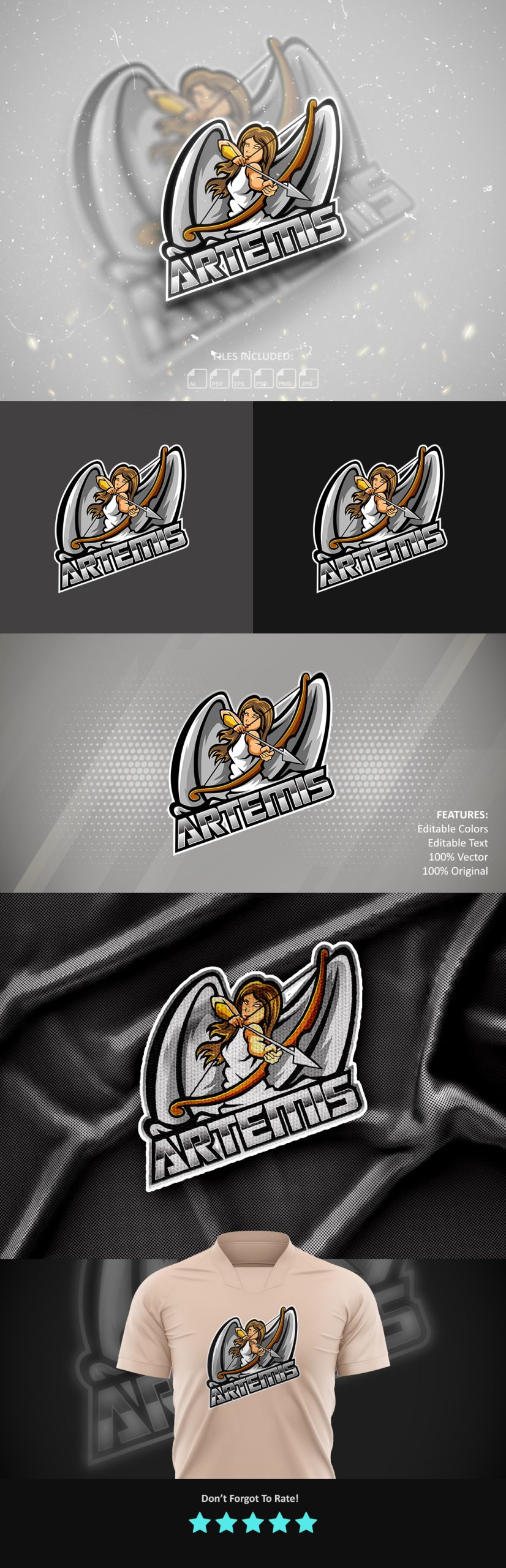 Artemis Gaming Logo Template, Mascot, Esport