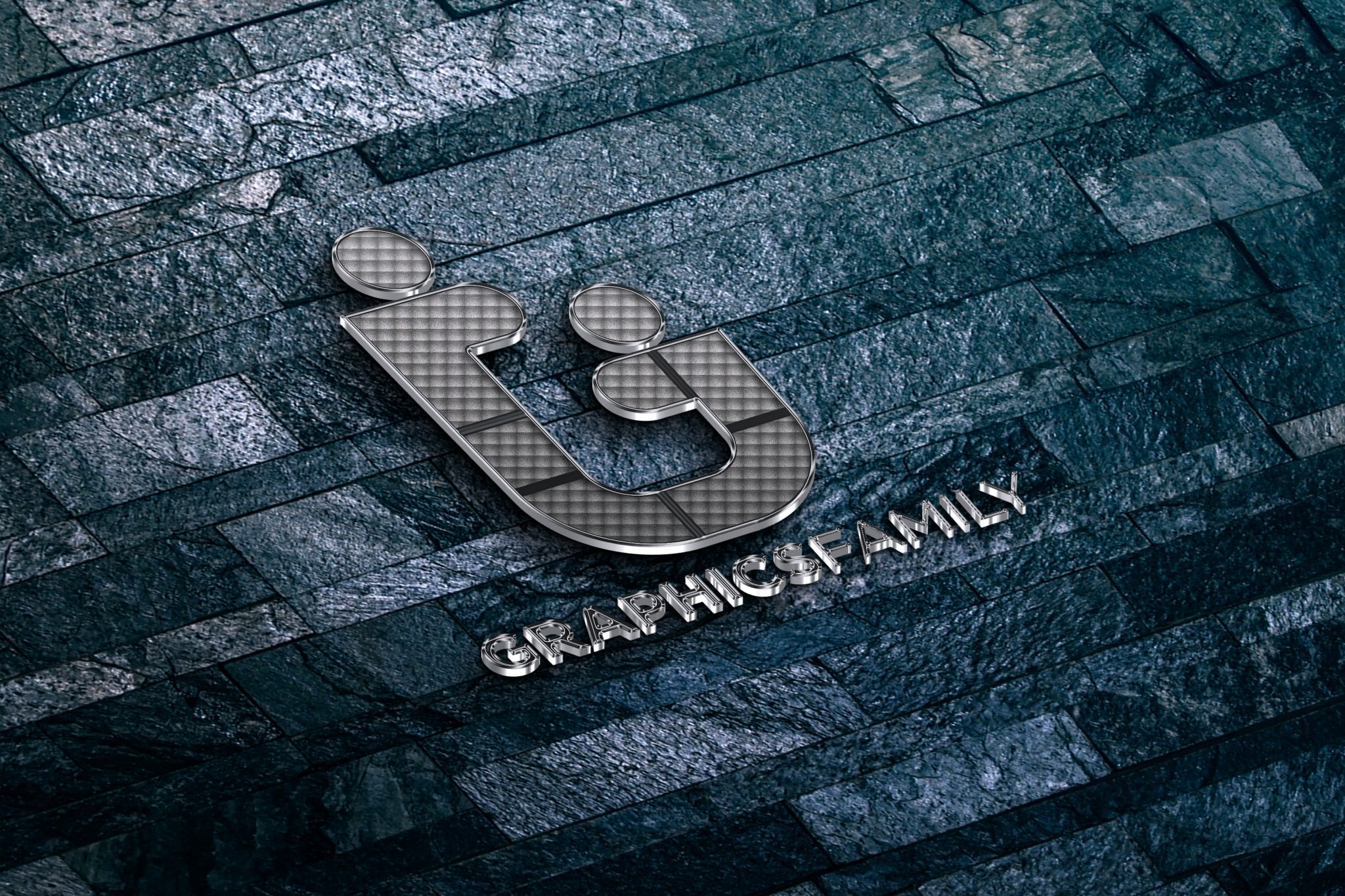Free Photorealistic 3D Steel Logo Mockup – GraphicsFamily
